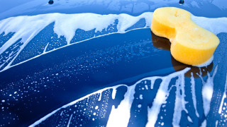Yellow food blue surface white - a blue surface free wallpaper