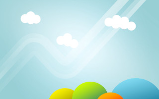 Colorful balloons floating sky background - a sky background behind them free wallpaper