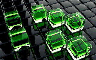 Green cubes black surface black 2 - a black surface free wallpaper for desktop