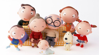 Figurines people couch dog cat - a dog and a cat free wallpaper