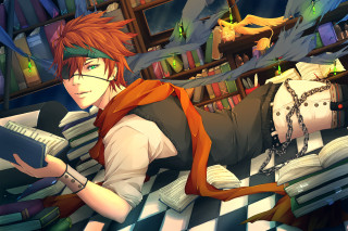 Man laying bed book hand - vanita free wallpaper