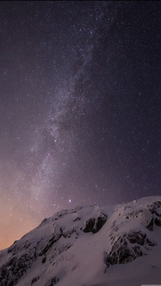 Mountain sky stars clouds night - free winter wallpaper
