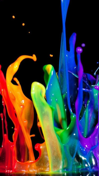 Colorful liquid pouring black background 2 - a group free wallpaper for mobile