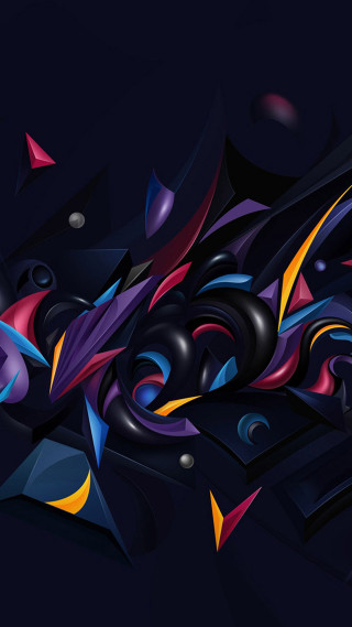 Colorful abstract design black blue 2 - free abstract wallpaper