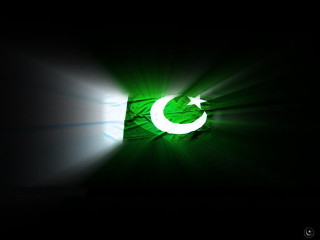 Green white flag crescent black - flag free wallpaper