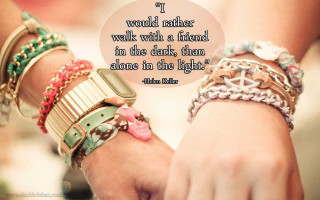 Two people holding hands quote - alone free wallpaper