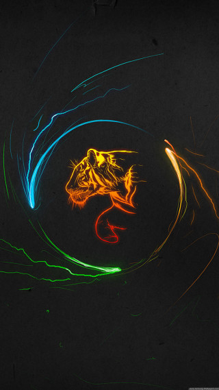 Colorful light painting lizard black - image free wallpaper for mobile