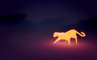 Paper cat dark light moon - low free wallpaper