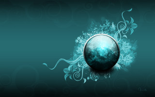 Blue green background sphere swirl 2 - plain background free wallpaper for desktop