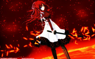 Girl dress tie sword red - a girl in a dress free wallpaper