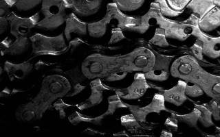 Chain closeup black white background - mechanical free wallpaper