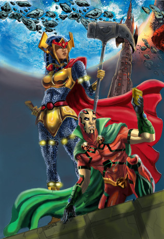 Two people standing on ledge - a ledge free wallpaper for mobile