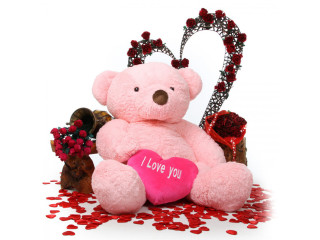 Pink teddy bear heart basket - a pink teddy bear free wallpaper