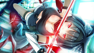 Woman sword red dress female - her hand and another woman free wallpaper