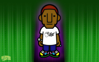 Cartoon man white shirt blue - blue shorts free wallpaper