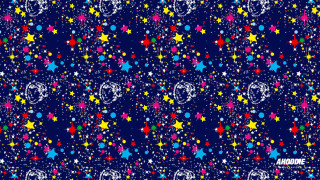 Blue background stars moon faces - space free wallpaper for desktop