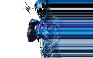 Blue power ranger white background - stripe pattern free wallpaper