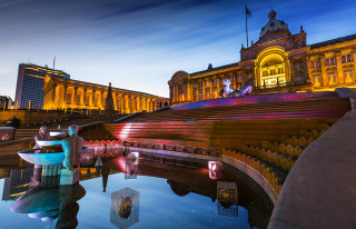 Man bridge water night building - interactive free wallpaper