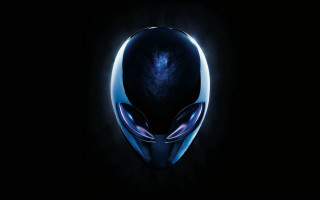 Blue alien head dark background - alien free wallpaper