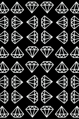 Black white diamond pattern side - diamond free wallpaper for mobile