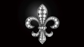 Diamond fleurdelis brooch gothic gears - diamond free wallpaper