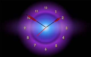 Clock red arrow blue circle - light effect free wallpaper