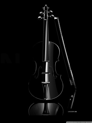 Violin black background reflection back - an ambient occlusion free wallpaper for mobile