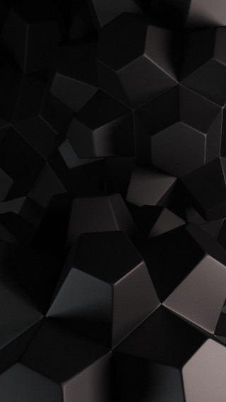 Black background cubes clock top - ambient free wallpaper for mobile