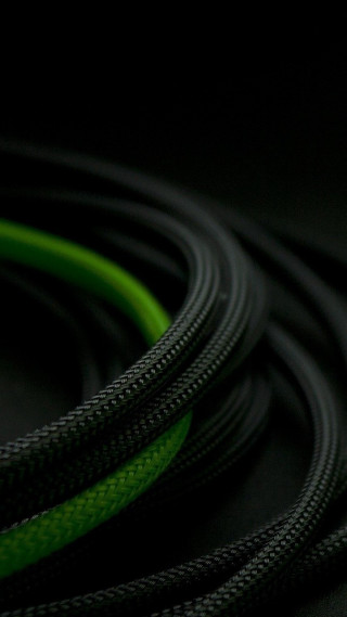 Green black cord macro black - a black surface free wallpaper for mobile