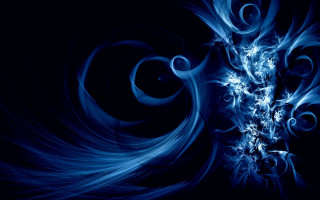 Blue abstract background swirls bubbles 4 - fractal free wallpaper