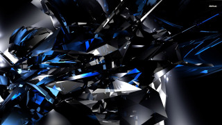 Large shiny blue object black - deconstructivism free wallpaper