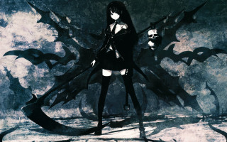 Woman black dress demon wings - costume free wallpaper for desktop