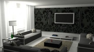 Living room modern european ink 2 - high contrast free wallpaper