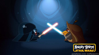 Cartoon fight dark room lightsaber - a character free wallpaper