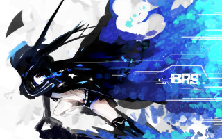Black rock shooter blue costume - white star free wallpaper