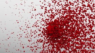 Red balls floating white background - image free wallpaper