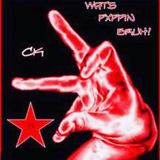Red poster peace sign star - visual art free wallpaper for tablet