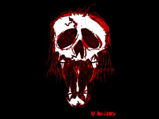 Skull red white face black - a skull free wallpaper
