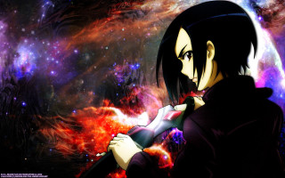 Anime character gun space stars - a space free wallpaper