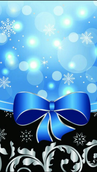 Blue bow black background snowflakes - felipe seade free wallpaper for mobile