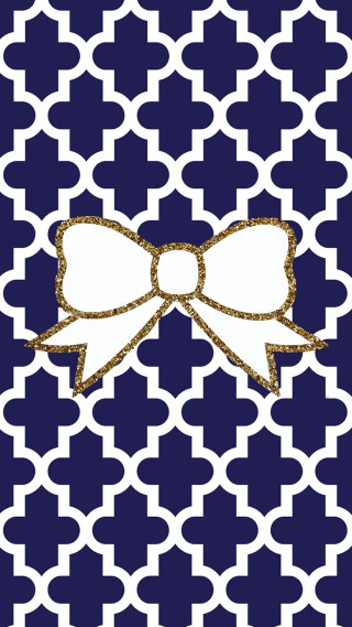 Bow gold glitter blue white - a cross stitch free wallpaper for mobile