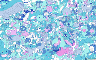Large group blue pink animals - animal free wallpaper for desktop