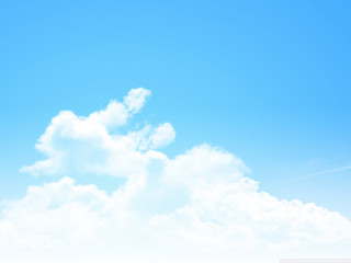 Plane flying sky clouds blue 12 - a cloud in the background free wallpaper