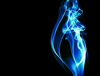 Blue smoke swirls dark black 2 - volumetric free wallpaper