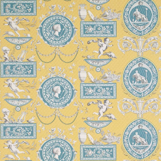 Yellow blue wallpaper cupid angels - free vintage wallpaper for tablet