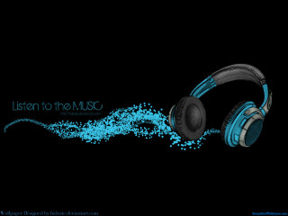 Headphones blue dust black listen - a pair of headphones free wallpaper