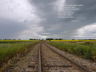 Train track quote field sky - liminal free wallpaper