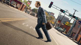 Man suit tie walking street - a briefcase free wallpaper