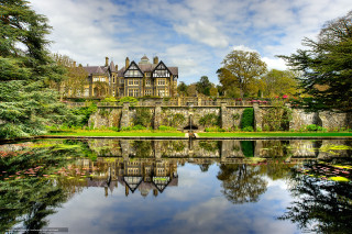 Large building lake park forest - ceri richards free wallpaper