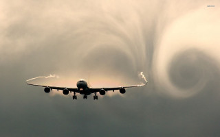 Plane cloud jet smoke mist - a plane free wallpaper